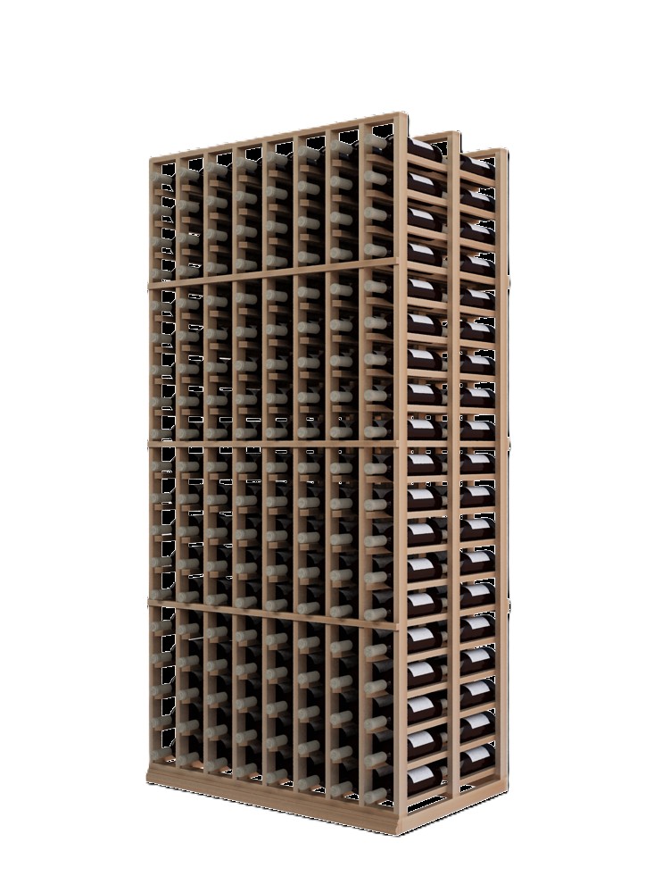 a wooden wine rack filled with many bottles of wine a wooden wine rack filled with many bottles of wine