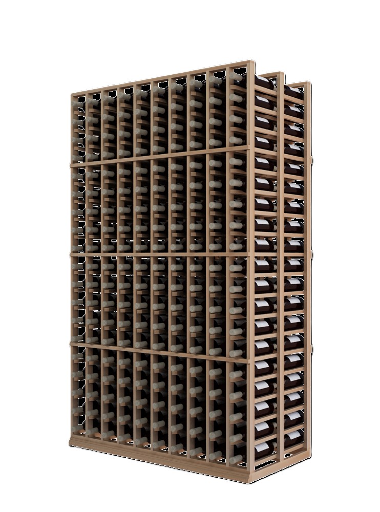 a wooden wine rack filled with many bottles of wine a wooden wine rack filled with many bottles of wine