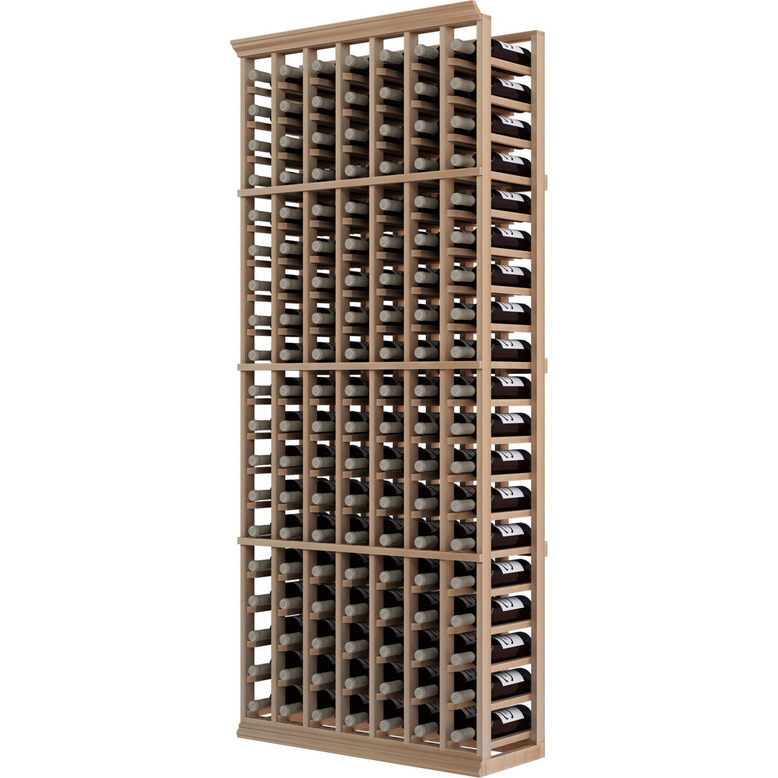 a wooden wine rack filled with bottles of wine a wooden wine rack filled with bottles of wine