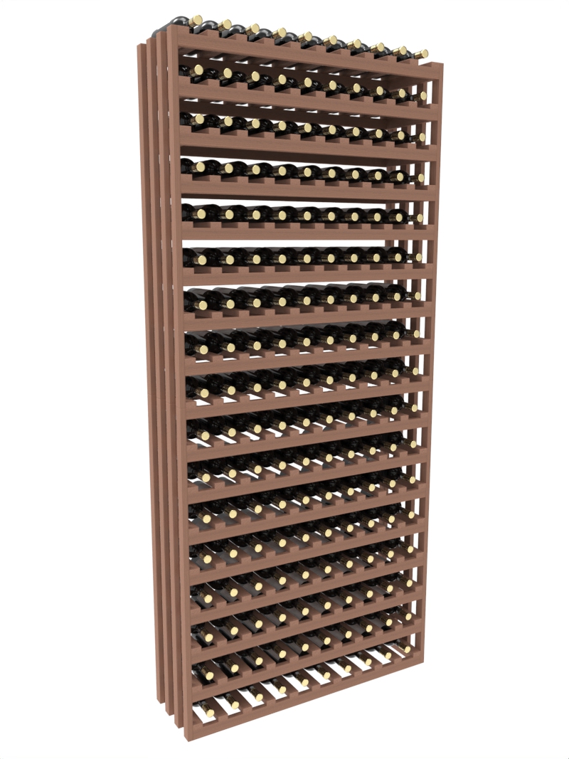 a wooden wine rack filled with bottles of wine a wooden wine rack filled with bottles of wine