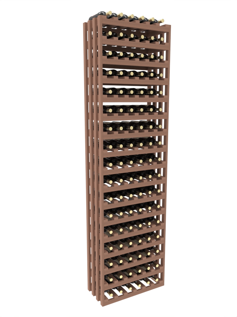 a wooden wine rack filled with bottles of wine a wooden wine rack filled with bottles of wine
