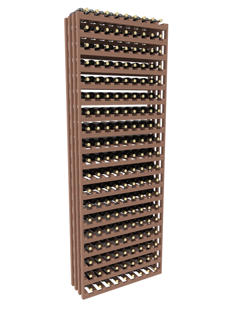 a wooden wine rack filled with bottles of wine a wooden wine rack filled with bottles of wine